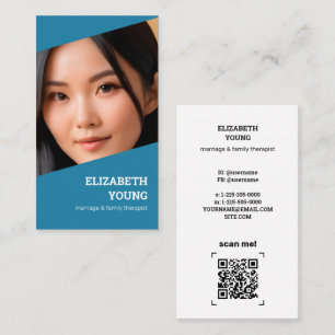 Marriage Family Relationship Coach Photo and QR Business Card