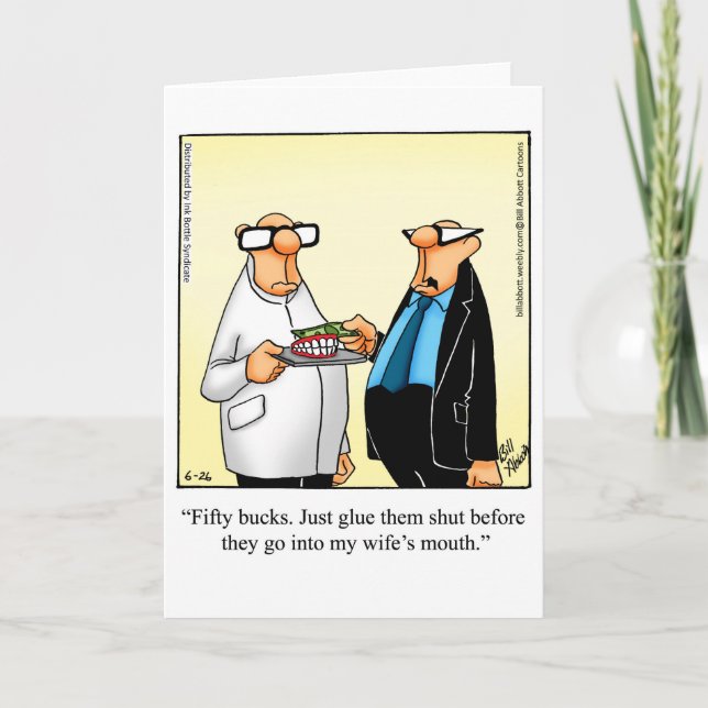 Marriage Humour "Glue Them Shut" Greeting Card (Front)