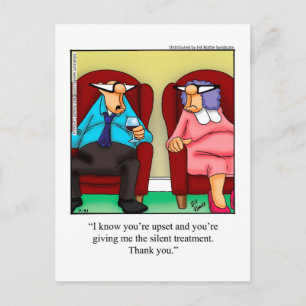 Marriage Humour "Silent Treatment" Postcard