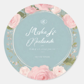 Marriage Invitation Classic Round Sticker