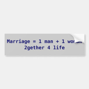marriage is... bumper sticker
