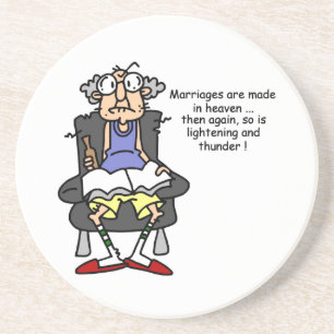 Marriage, Lightning, Thunder Humour Coaster