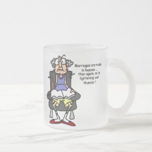 Marriage, Lightning, Thunder Humour Frosted Glass Coffee Mug