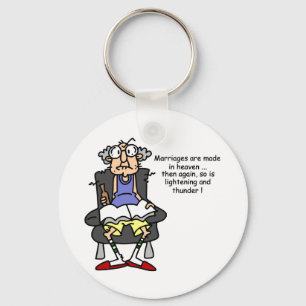 Marriage, Lightning, Thunder Humour Key Ring