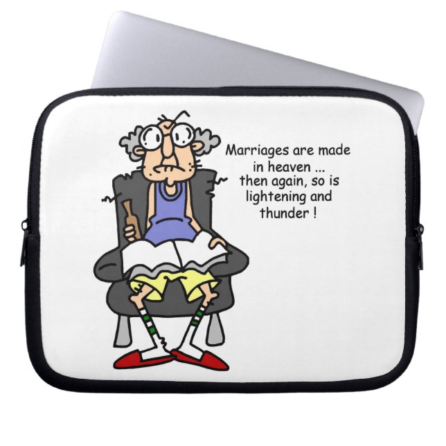 Marriage, Lightning, Thunder Humour Laptop Sleeve (Front)