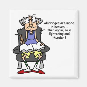 Marriage, Lightning, Thunder Humour Magnet