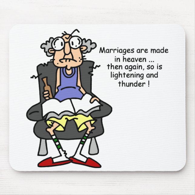 Marriage, Lightning, Thunder Humour Mouse Mat (Front)