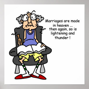 Marriage, Lightning, Thunder Humour Poster