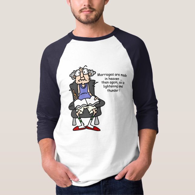 Marriage, Lightning, Thunder Humour T-Shirt (Front)