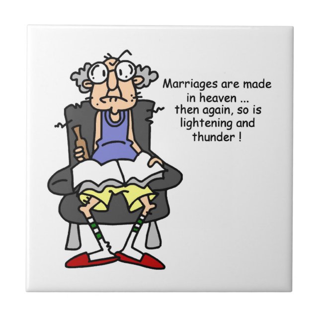 Marriage, Lightning, Thunder Humour Tile (Front)