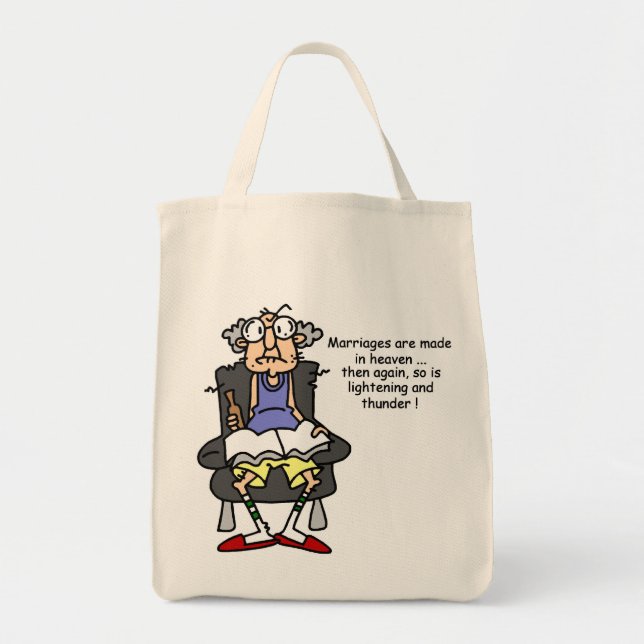 Marriage, Lightning, Thunder Humour Tote Bag (Front)