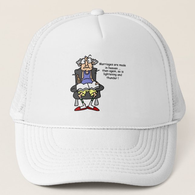 Marriage, Lightning, Thunder Humour Trucker Hat (Front)