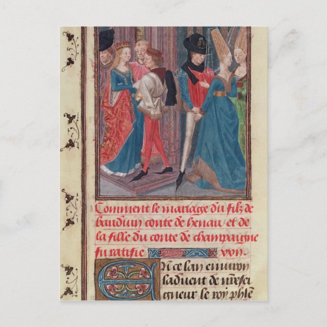 Marriage of Baldwin VI and Marie Postcard (Front)