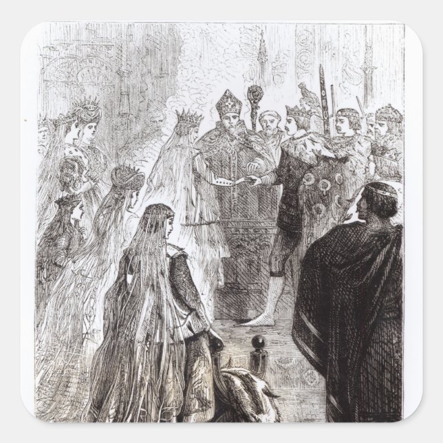 Marriage of Edward II  and Isabella of France Square Sticker (Front)