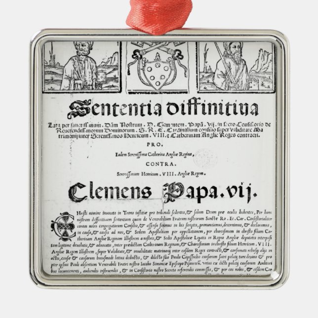 Marriage of Henry VIII and Catherine of Aragon Metal Tree Decoration (Front)