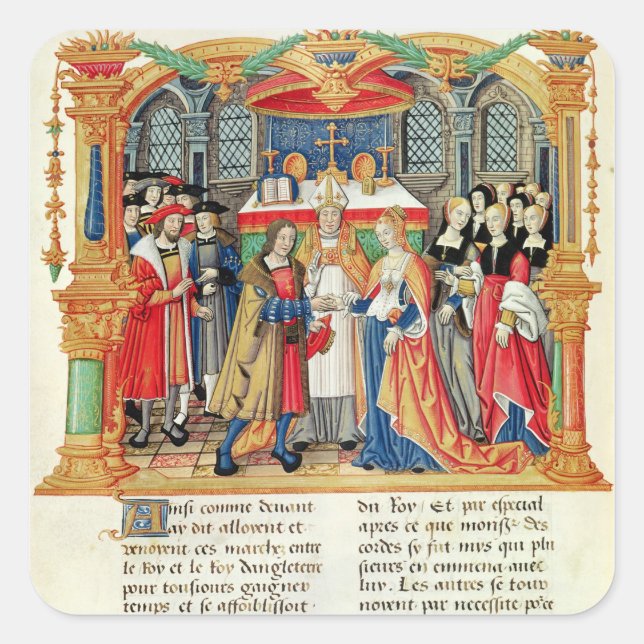 Marriage of Maria of Burgundy and Maximilian I Square Sticker (Front)