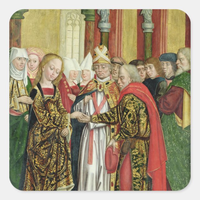 Marriage of the Virgin, from the Dome Altar, 1499 Square Sticker (Front)