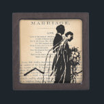 Marriage Poem by Longfellow Bride Groom Silhouette Gift Box<br><div class="desc">Vintage Marriage Poem by Longfellow Bride Groom Silhouette.</div>