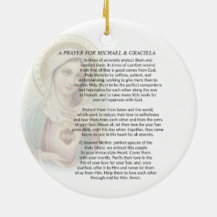 MARRIAGE PRAYER WEDDING PHOTO MARY OVERLAY CERAMIC TREE DECORATION