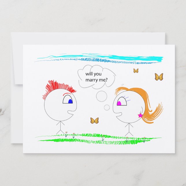 Marriage proposal by Lili - MARRY ME Invitation (Front)