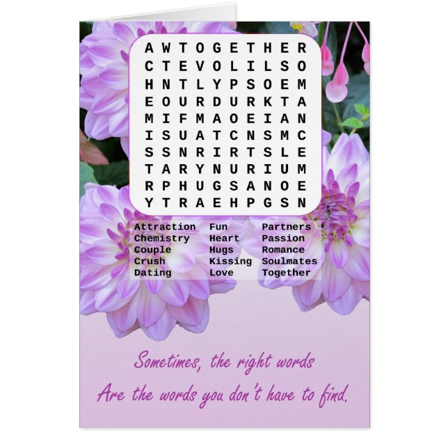 Marriage Proposal Find A Word (Front)