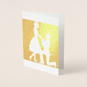 Marriage Proposal in Gold Foil Card