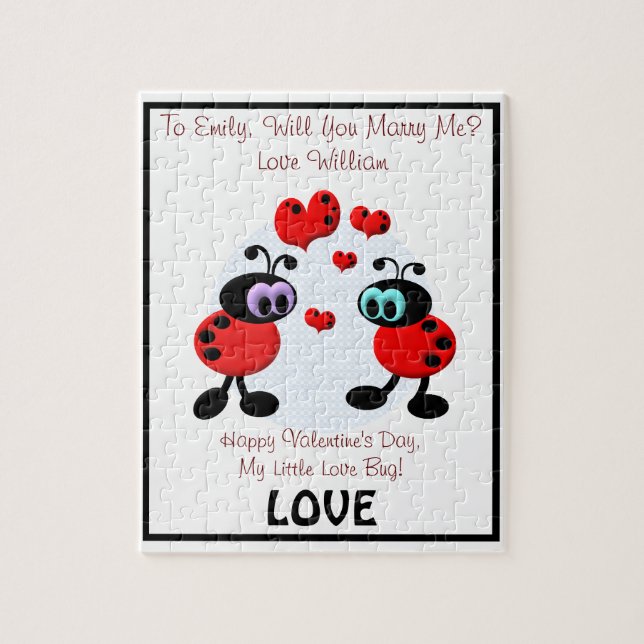 Marriage Proposal Love Bugs Jigsaw Puzzle (Vertical)