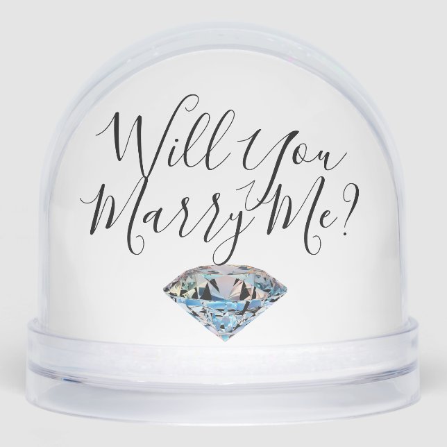 Marriage Proposal marry me name date  Snowglobe (Front)