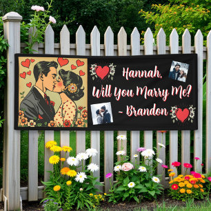 Marriage Proposal Retro Mid-Century Romantic Banner