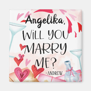 Marriage Proposal   Will You Marry Me? Custom Name Magnet