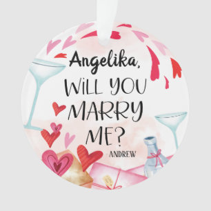 Marriage Proposal   Will You Marry Me? Custom Name Ornament