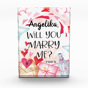 Marriage Proposal   Will You Marry Me? Custom Name Photo Block