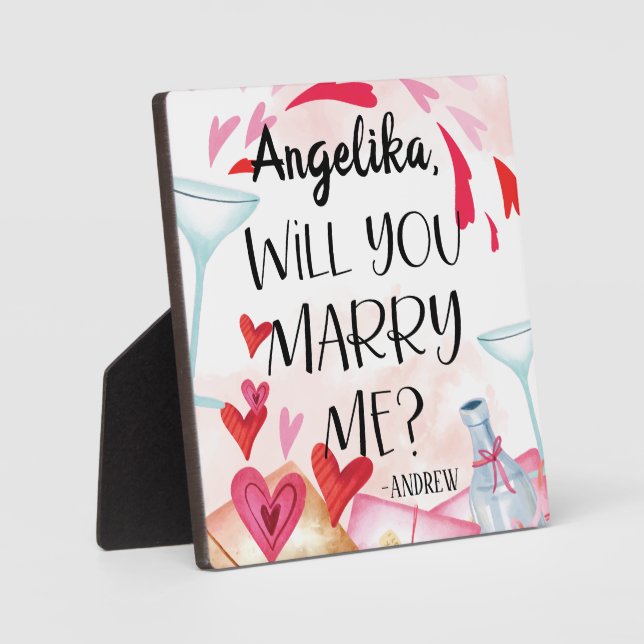 Marriage Proposal | Will You Marry Me? Custom Name Plaque (Front)