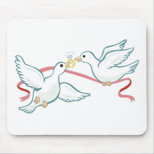 Marriage Propsal Doves Mouse Mat
