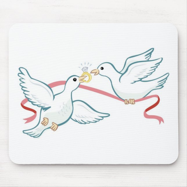 Marriage Propsal Doves Mouse Mat (Front)