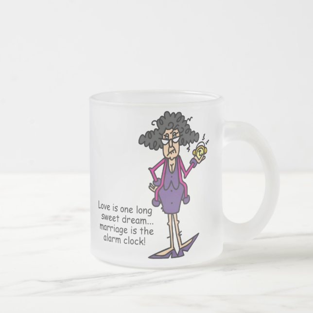 Marriage Rude Awakening Frosted Glass Coffee Mug (Right)