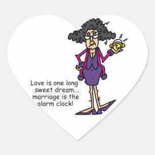 Marriage Rude Awakening Heart Sticker