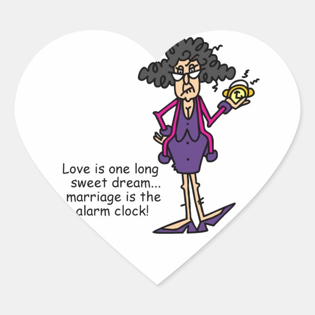 Marriage Rude Awakening Heart Sticker (Front)