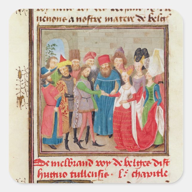 Marriage Scene Square Sticker (Front)