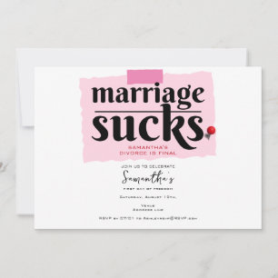 Marriage Sucks! Funny Divorce Announcement Party