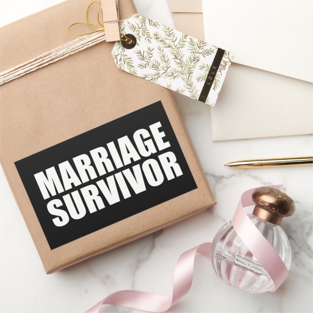 Marriage survivor  rectangular sticker (Gifting)