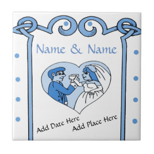 Marriage Tile, Dutch Look, Personalise Tile