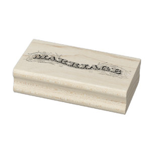 Marriage Typography Vintage Rubber Art Stamp