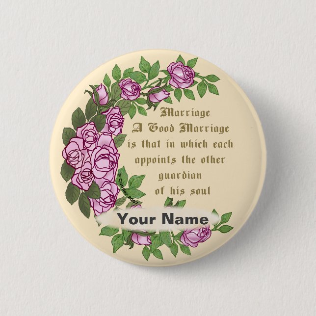 Marriage Verse wedding pin button (Front)