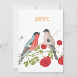Marriage Wedding Colourful Lovebirds Birds Invitation