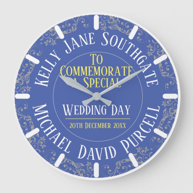 Marriage & Wedding Commemoration. Large Clock (Front)