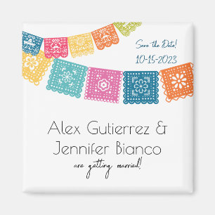 Marriage - Wedding Papel Picado Save The Date Magnet