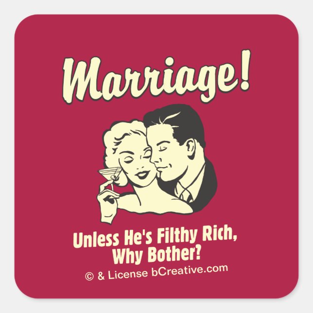 Marriage: Why Bother Square Sticker (Front)