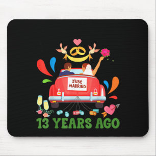 Married 13 years ago funny 13th anniversary couple mouse mat