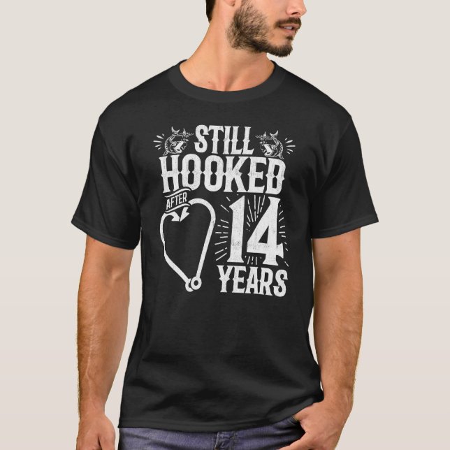 Married 14 Years - Fishing Couple - 14th Wedding A T-Shirt (Front)